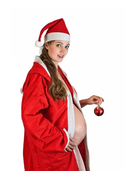 Kerstmis zwangere meisje — Stockfoto