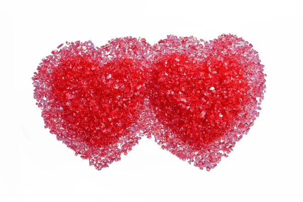 Dos corazones rojos calientes — Foto de Stock