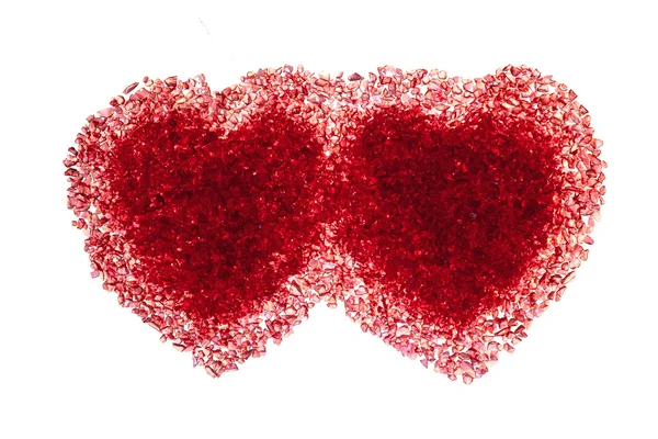 Kaksi kuuma punainen sydän — kuvapankkivalokuva