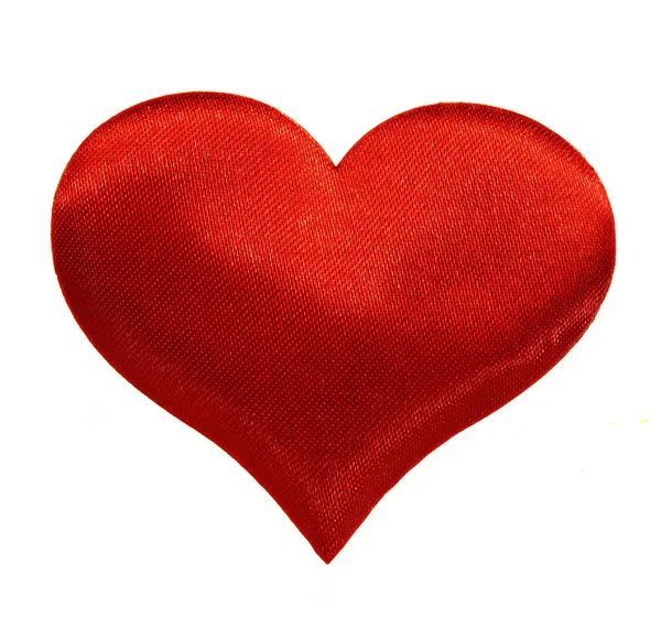 Zijde rood hart — Stockfoto
