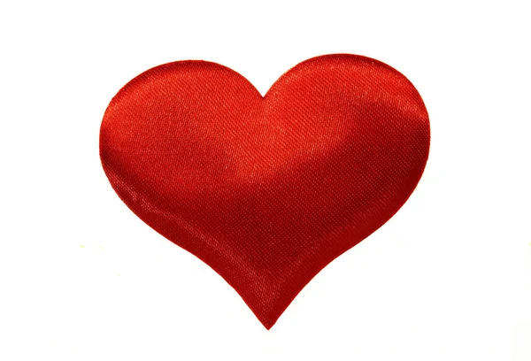 İpek kırmızı kalp — Stok fotoğraf