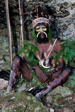 The Leader of a Papuan tribe of Yafi clipart