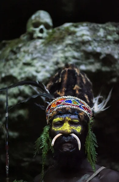 Ledare för en papuanska stam av yafi — Stockfoto