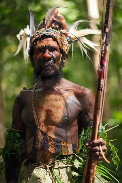 The Leader of a Papuan tribe of Yafi — Stock Photo, Image