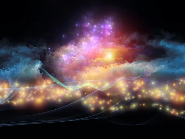 Lights in fractal foam — Stock Photo, Image