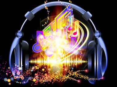 Of sound, music and headphones clipart