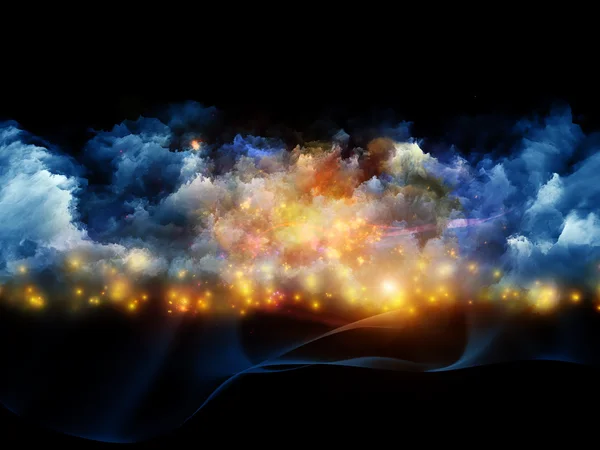 Barevné tří dimenzionální fraktální mraky — Stock fotografie