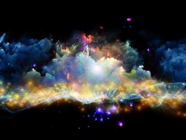 renkli üç boyutlu fraktal bulutlar