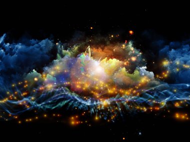 Three dimensional fractal clouds clipart