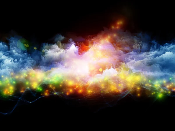 Kleurrijke drie dimensionale fractal wolken — Stockfoto
