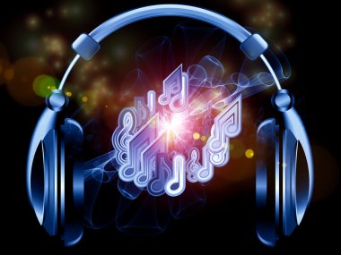 Sound in headphones clipart