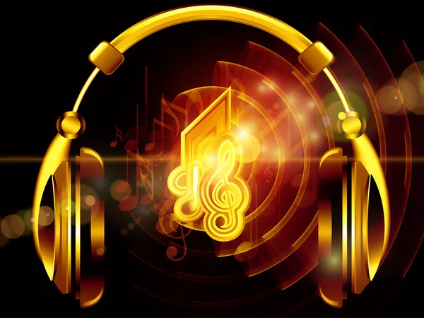 Müzik kulaklıklar üzerinde — Stok fotoğraf