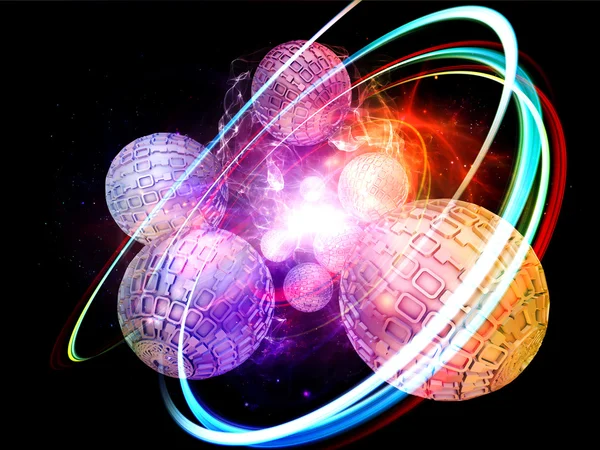 Swirl of Number Spheres — Stock Photo, Image