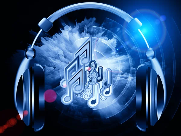 Music over headphones — Stock Photo, Image