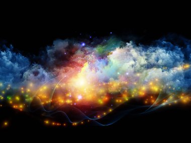 Colorful fractal clouds clipart