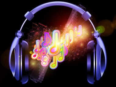 Music in headphones clipart