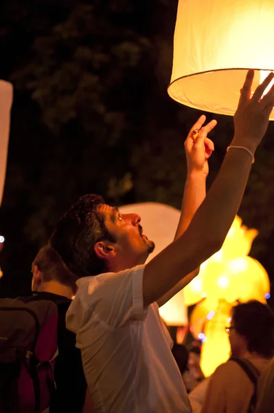 stock image Loy Krathong festival