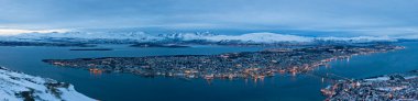 Panoramic view of Tromso in Norway clipart