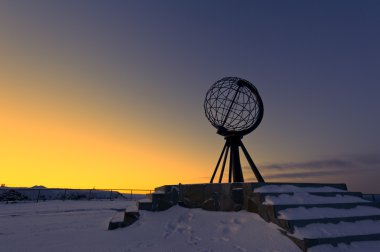 North Cape, Norway at the northernmost point of Europe clipart