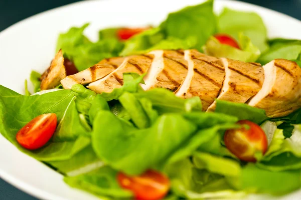 Sliced chicken breast as salad ingredient — Stock Photo, Image