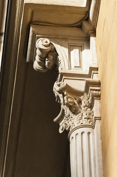 stock image Sandstone column as exterior decoration in sun shine