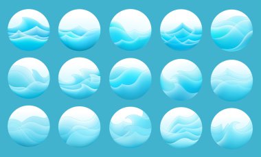 Set of the stylized waves clipart