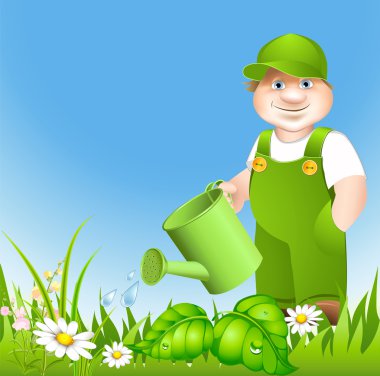 Cartoon gardener clipart