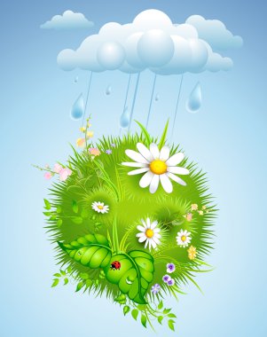 Summer background with rain clipart