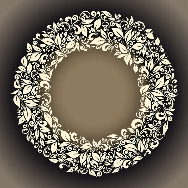 ビンテージ スタイルの花柄のパターンから円形フレーム — ストックベクタ