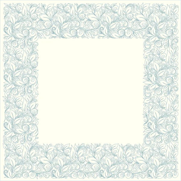 Vierkante frame van bloemmotief in vintage stijl — Stockvector