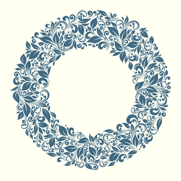 Round frame from floral pattern in vintage style — Stock Vector