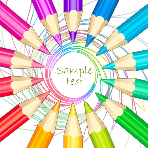 Crayons de couleur, dessin crayons de couleur — Image vectorielle