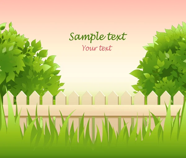 Jardin d'été avec arbre — Image vectorielle
