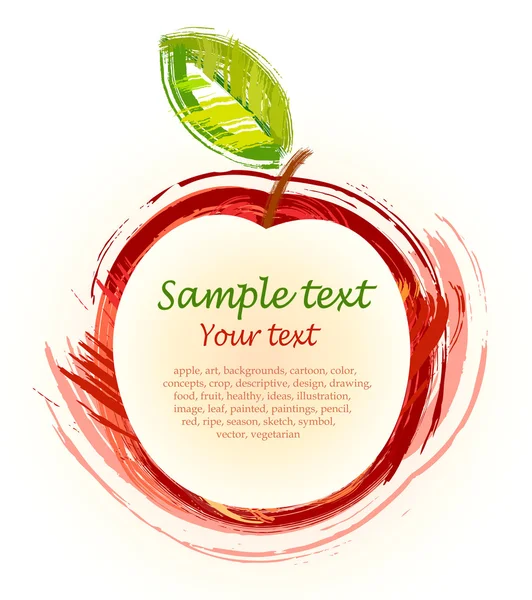 Dessin pomme rouge — Image vectorielle
