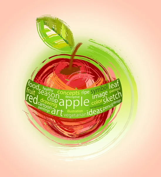 Desenho maçã vermelha — Vetor de Stock