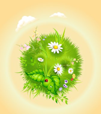 Cartoon blossoming globe clipart