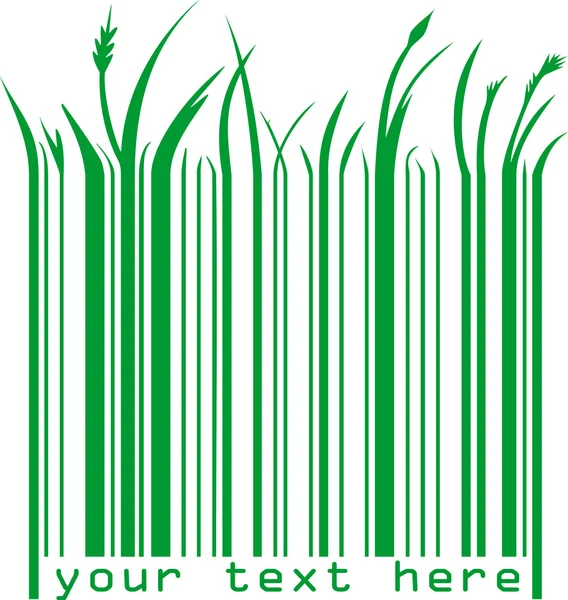 Green barcode with text — Stock Vector