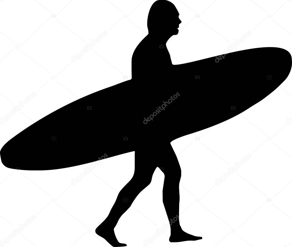 Surfer With Longboard Premium Vector In Adobe Illustrator Ai Ai Format Encapsulated Postscript Eps Eps Format