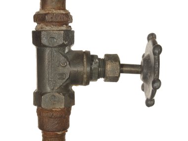 Old Water valve isolated on white background clipart