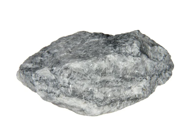Felsen mit einem Spritzer heller und dunkler Kristalle isoliert auf weiß — Stockfoto