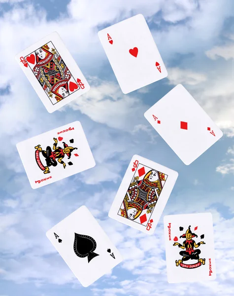 Cloud gaming with playing cards — Stock Photo, Image