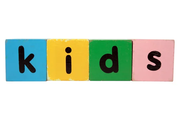 Kids in toy blocks — Stock Photo, Image