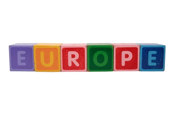 Europa em blocos de brinquedos — Fotografia de Stock