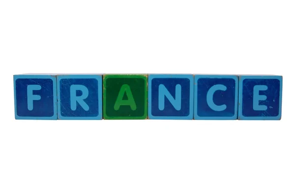 França em letras de bloco de brinquedo — Fotografia de Stock