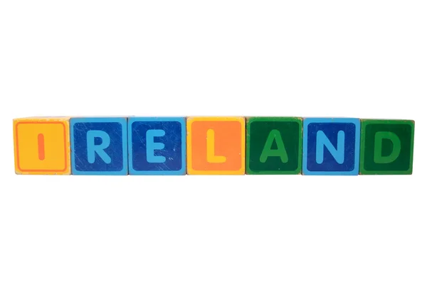 Irlanda em letras de bloco de brinquedo — Fotografia de Stock