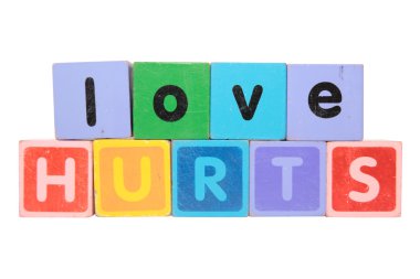 Love hurts in toy blocks clipart