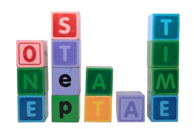 One step at a time in toy blocks clipart