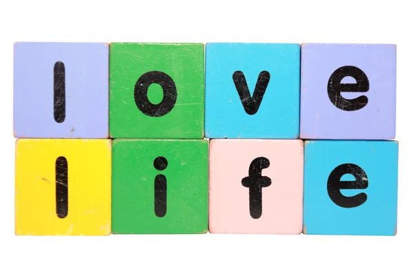 Aşk hayatı oyuncak bloklar — Stok fotoğraf