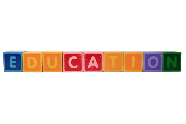 खिलौना ब्लॉक अक्षरों में शिक्षा — स्टॉक फ़ोटो, इमेज