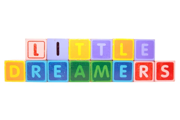 Petits rêveurs en blocs sur blanc — Photo